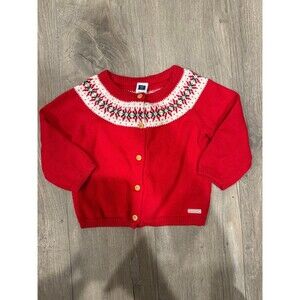 Janie and Jack Fair Isle Button Down Cardigan Sweater 6/12m
